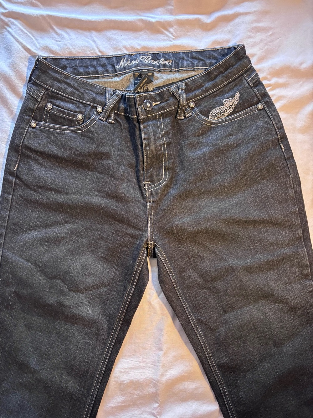 Miss Cocoa Dark Grey Denim Capris